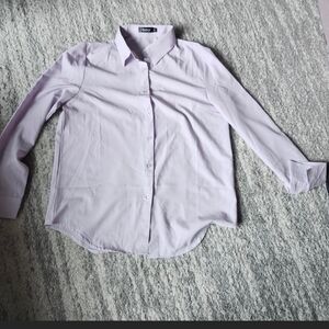 Lavender Light Purple Button-Up Shirt Blouse Size Medium